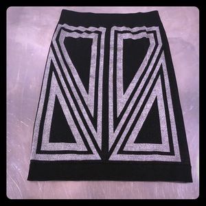 BCBGeneration Sexy Metallic Geometric Mini Skirt